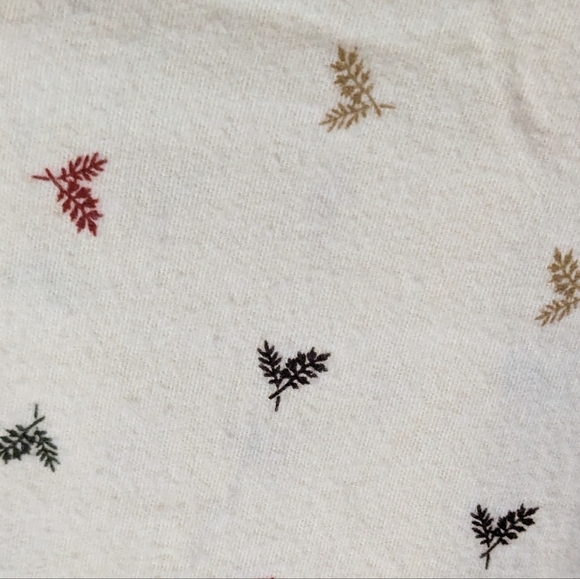 Woolrich Twin Flannel Flat Sheet Ivory Leaves Premium Weight cotton Cottagecore - Picture 4 of 4